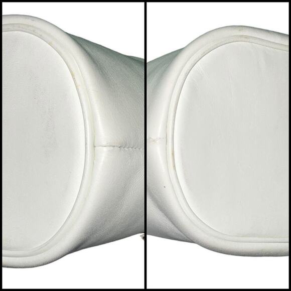 Vintage Roberta Di Camerino White Leather Makeup Case Top Handle Bag Purse Rare - Picture 10 of 15